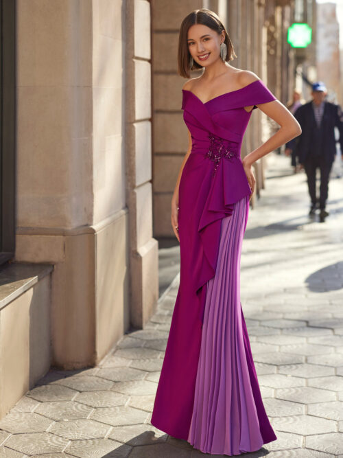 VESTIDO ESCOTE BARDOT CON APLIQUE