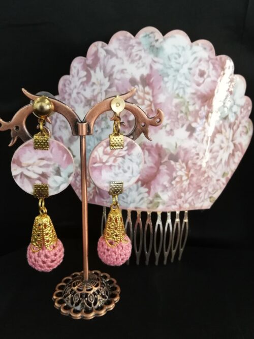 Conjunto de Arte Peinas en rosa estampado