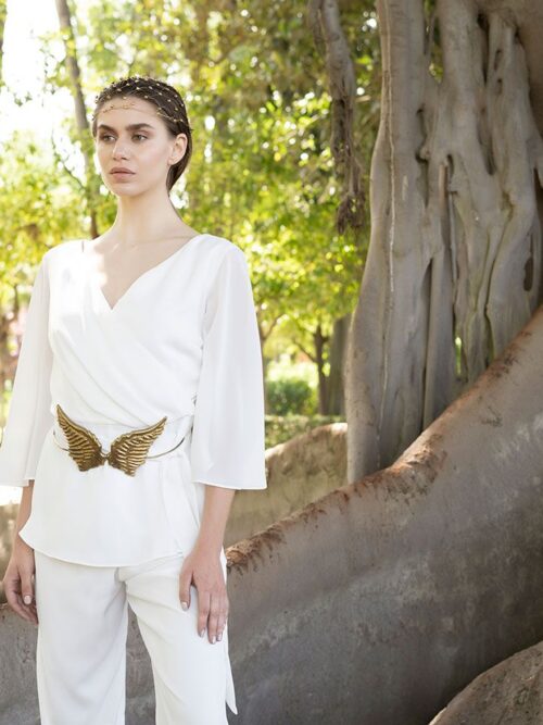 traje de novia con pantalón