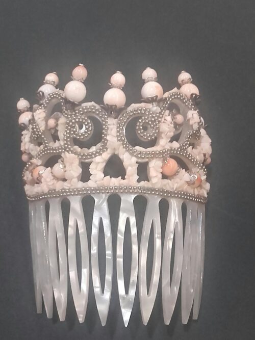 Peineta carey blanca y nácar